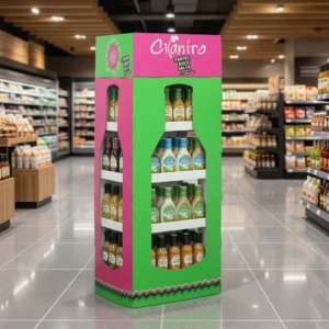 Custom Cardboard Floor Display for Salad Dressing and Condiments