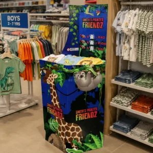 Custom PVC foam board dump bin display for kids T-shirts P2510045-1