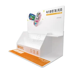 PVC counter display stand for pencil cases and pixel bags