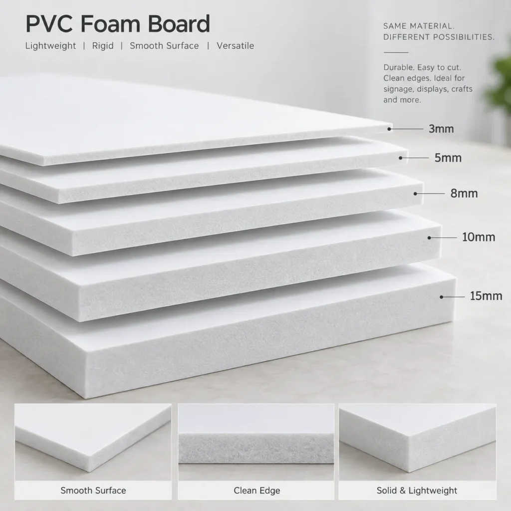PVC Celuka Foam Board thickness Compare